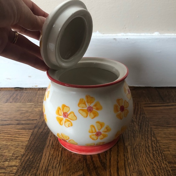 Hand-painted Floral Sugar Bowl - Picture 2 of 5